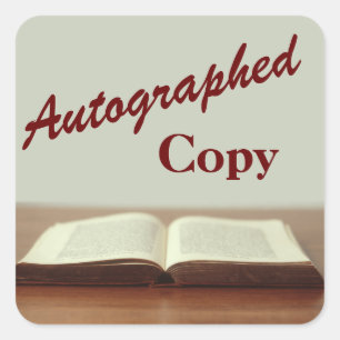 Etiquetas autografadas do livro da cópia para