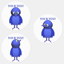 Etiquetas Aves Azuis Personalizadas