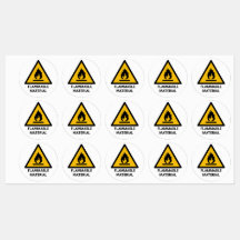 aviso do material inflamável, símbolo de risco de 