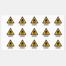 Etiquetas aviso do material inflamável, símbolo de risco de