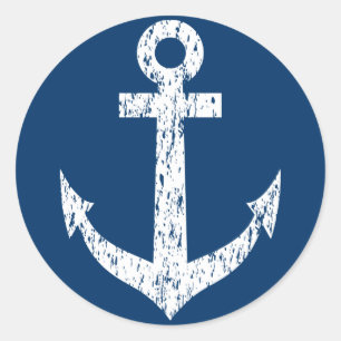 Etiquetas azuis de marinho pequeno com âncora de b
