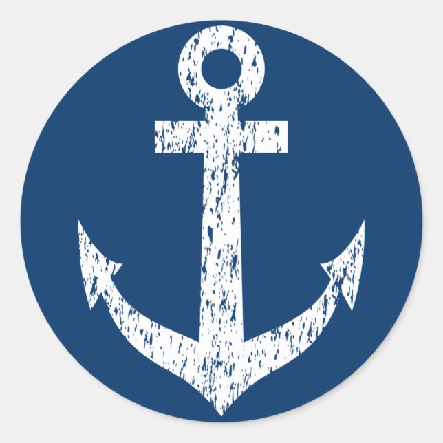 Etiquetas azuis de marinho pequeno com âncora de b (Frente)
