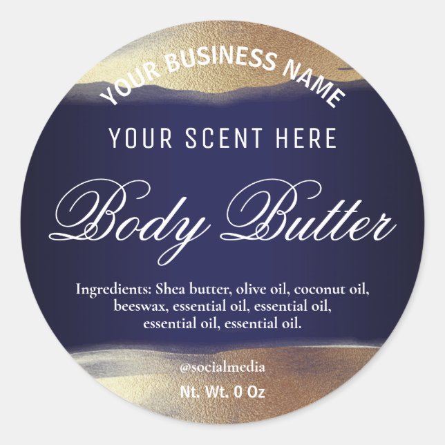 Etiquetas Azuis E Douradas Do marinho (Frente)