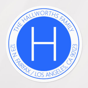 Etiquetas Azul e Branco modernos à prova de água