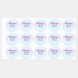 Etiquetas Azul roxo ombre glitter brilho obrigado adicionar