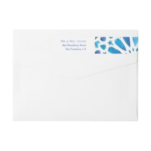 Etiquetas Azulejo Aquarela Azul Envio Pré-Endereçado de Devo