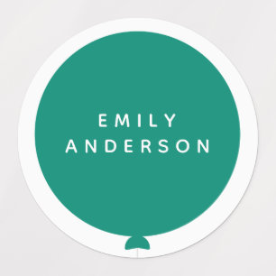 Etiquetas Balão Moderno Nome Nursery School Kids Green ID