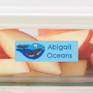 Etiquetas Baleia branca e desenho animado branco de vitelo p