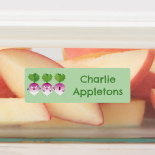 Etiquetas Banda branca de nabo vegetal, desenho animado pers