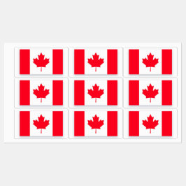 Etiquetas Bandeira canadense. CANADÁ.
