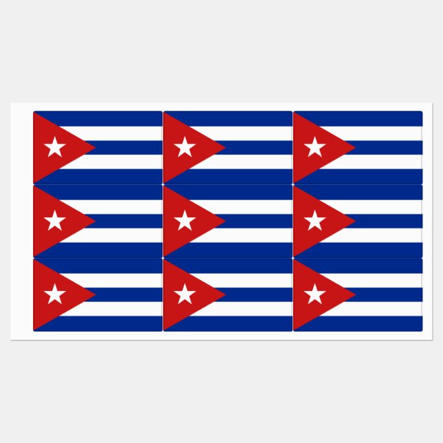 Etiquetas Bandeira Cuba (Folha)