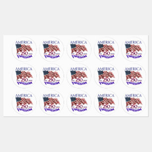 Etiquetas Bandeira da América 250 Anos de Liberdade 1