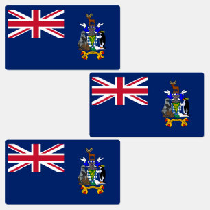 Etiquetas Bandeira da Geórgia do Sul e Ilhas Sandwich do Sul