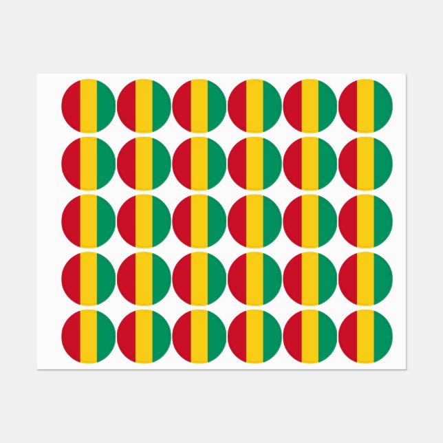 Etiquetas bandeira da Guiné (Folha)
