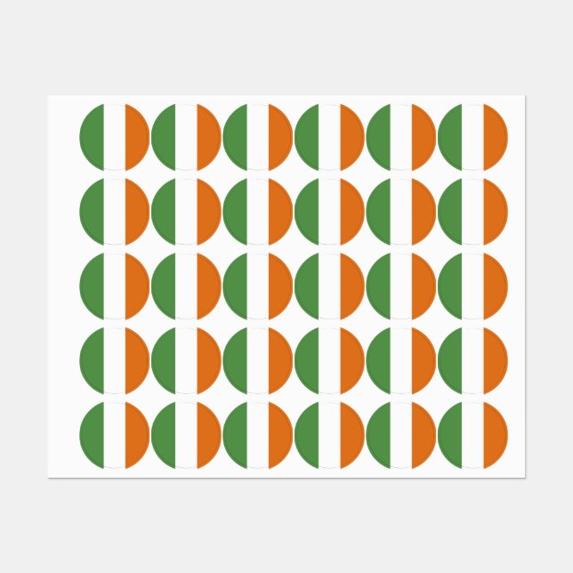 Etiquetas Bandeira da Irlanda (Folha)
