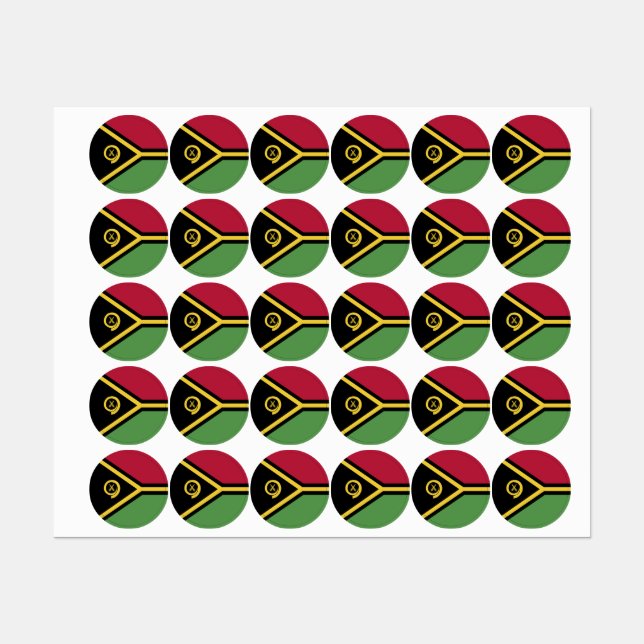 Etiquetas bandeira de Vanuatu (Folha)