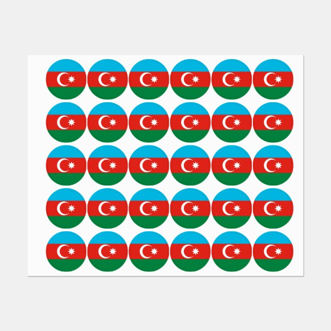 Etiquetas Bandeira do Azerbaijão (Folha)