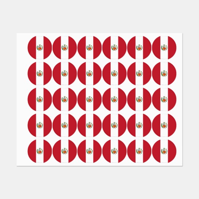 Etiquetas Bandeira do Peru (Folha)