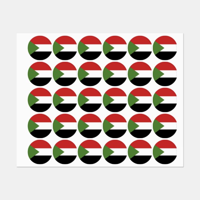 Etiquetas Bandeira do Sudão (Folha)