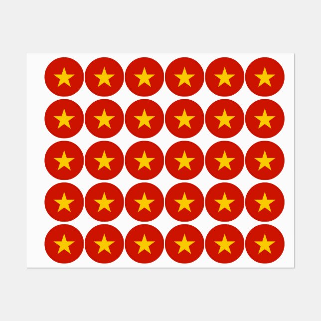 Etiquetas bandeira do Vietname (Folha)