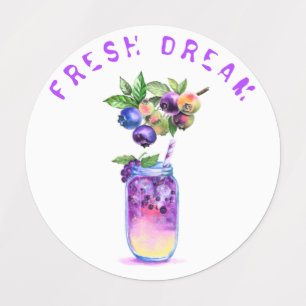 Etiquetas Bebida Legal com suco de mirtilo fresco - Cocktail