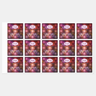 Etiquetas Bed Of Flowers Colorful Abstrato Fractal Art Name