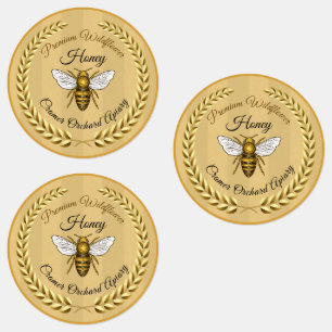 Etiquetas Bee e Garland Amber Conjunto Dourado de 15 Comidas