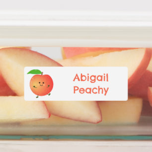 Etiquetas Bela animação amarela de pêssego feliz personaliza