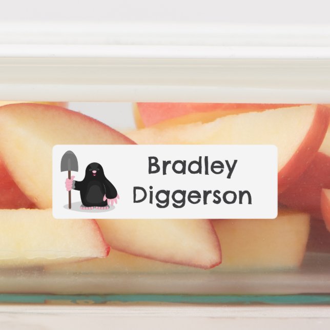 Etiquetas Bela animação toupeira feliz personalizada (Afixado)