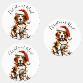 Etiquetas Belo Beagle Modern Luzes de Natal bonitas