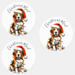 Etiquetas Belo Beagle Modern Luzes de Natal bonitas