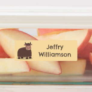 Etiquetas Bicho feliz comendo cartoon de grama personalizado