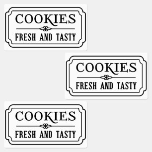 Etiquetas Biscoitos Vintage Padaria Fresca e Deliciosa Desig