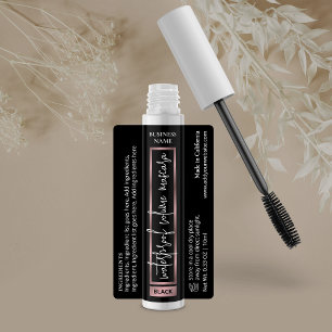 Etiquetas Black & Rosa Dourado Lash Serve Tubo Cosmético Mas