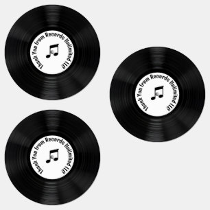 Etiquetas Black Vinyl LP Records Obrigado
