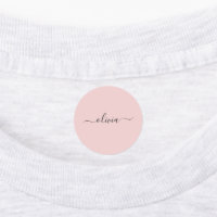 Blush Dusty Pink Modern Script Girly Monograma Nom