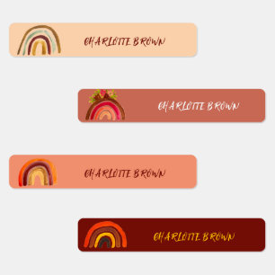 Etiquetas Boho Arco-Íris de Volta à prova d'água da escola