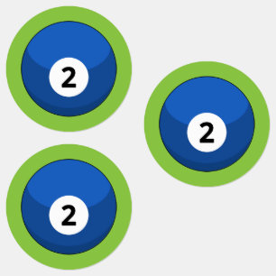 Etiquetas Bola Azul Billiard Número Dois