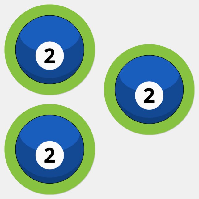 Etiquetas Bola Azul Billiard Número Dois (Grupo)