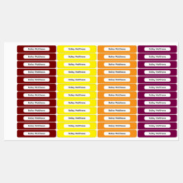 Etiquetas Bold Autumn Palette Kids Custom Organize Labels