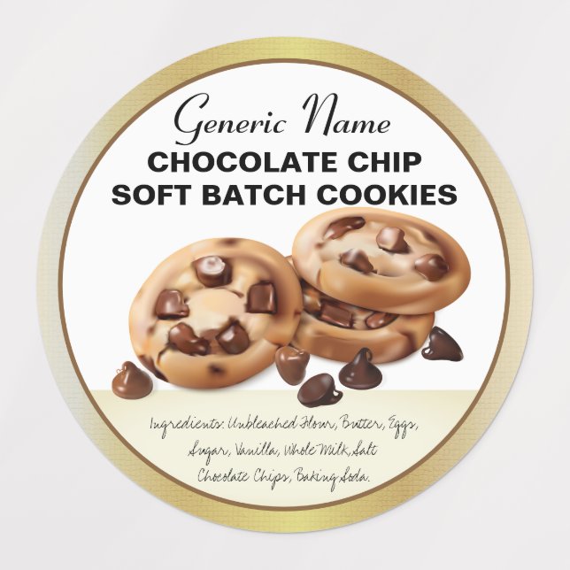 Etiquetas Bolinhos com gotas de chocolate (Design 1)