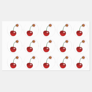 Etiquetas Bomba de Cherry com brilho