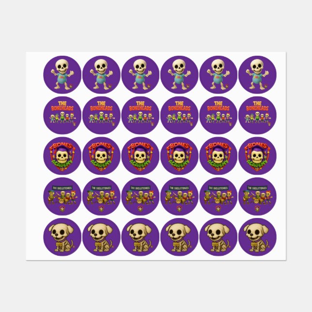 Etiquetas Bones Academy™ The Bonehead™ — Labels (Folha)