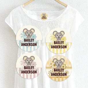 Etiquetas Bonita Cartoon Animal Baby Koala Clothing