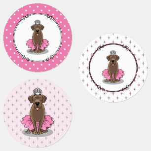 Etiquetas Bonito Balé Princesa Chocolate Labrador Retriever