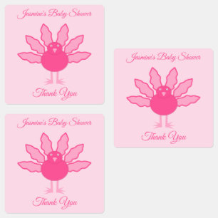 Etiquetas Bonito Bebê Rosa, Ação de Graças Personalizada Tur