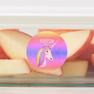 Etiquetas Bonito Unicórnio Arco-Íris Personalizado à Prova d