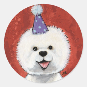 Etiquetas bonitos do cão do partido de Bichon