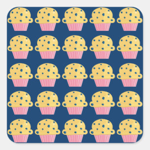 Etiquetas bonitos do design do muffin de blueberry