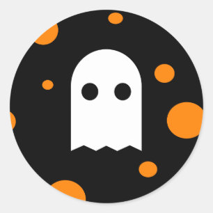 Etiquetas bonitos do Dia das Bruxas do fantasma